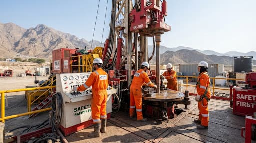 Drilling crew on site